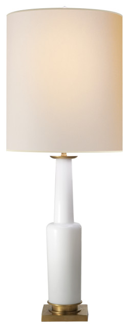 Fiona Small Table Lamp, White Glass