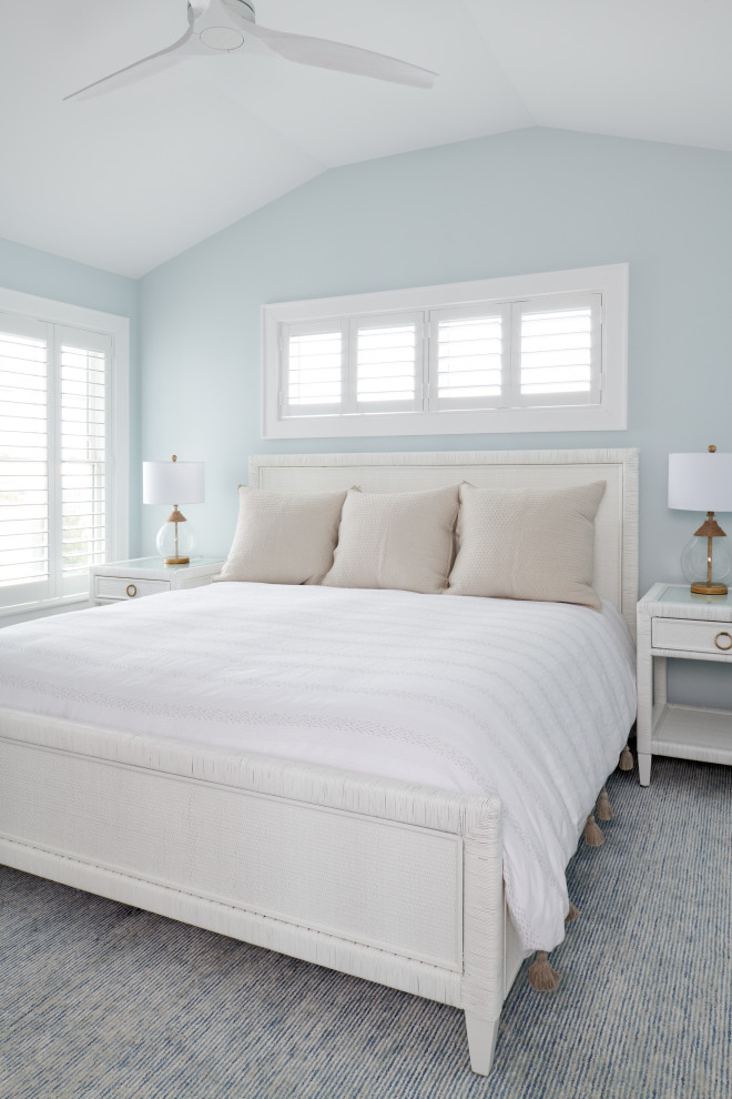 This is an example of a beach style bedroom in New York.