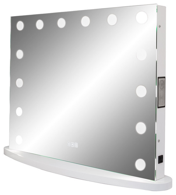 XL Hollywood Impulse LED Lighted Vanity Mirror With Touch Dimmer, Bluetooth