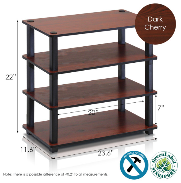 Ts4 Shoe Rack Turn-S-Tube 4-Tier Shoe Rack, Dark Cherry/Black - Transitional - Shoe ...