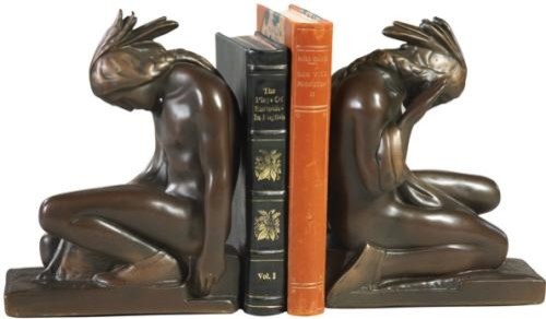 Bookends Kneeling Indian Southwestern Hand Painted Resin OK Ca