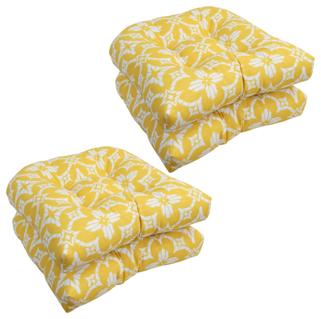 19" UShaped Dining Chair Cushions, Set of 4, Aspidoras Soleil