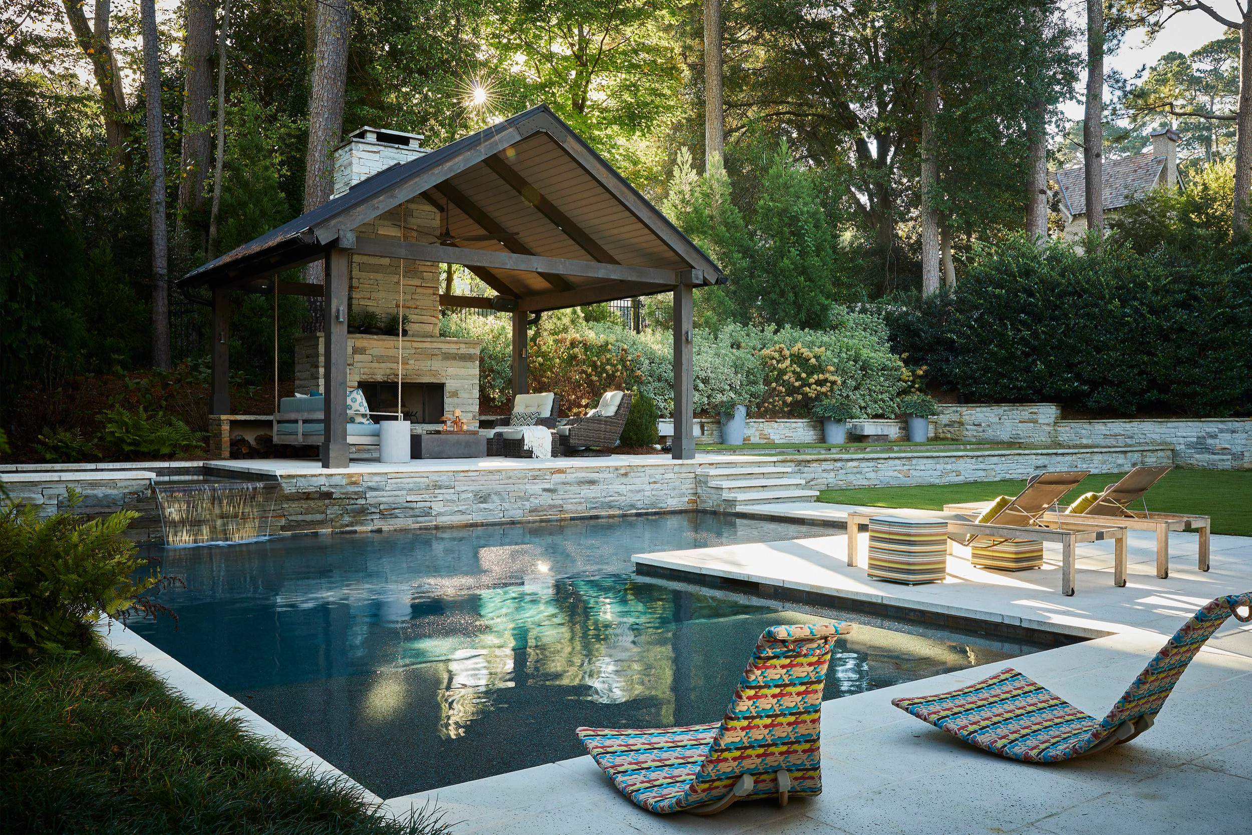 High-end backyard pavilion and pool house structure enhancing luxury outdoor living space