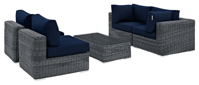Modern Contemporary Outdoor Patio 5, Contemporary Outdoor Sectional Patio Furniture