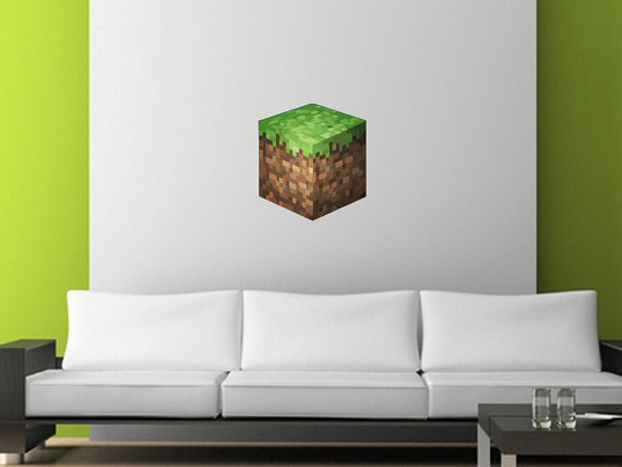 Minecraft Grass Block Wall Decal by Sticky World
