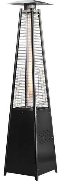 Patio Heater, Pyramid With Dancing Flame, CSA Cert., 42,000 BTU, Hammered Black