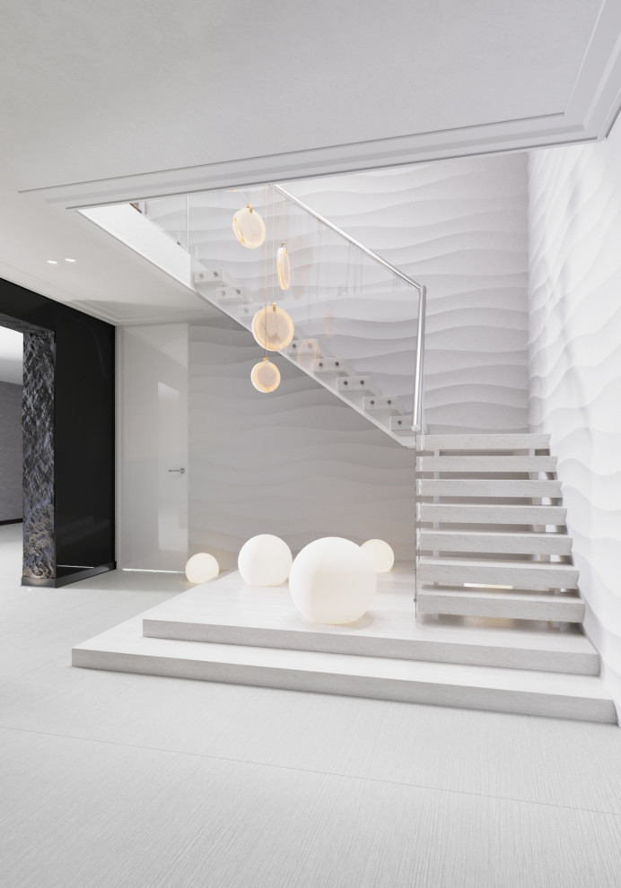 Лестничный холл с элементами минимализма