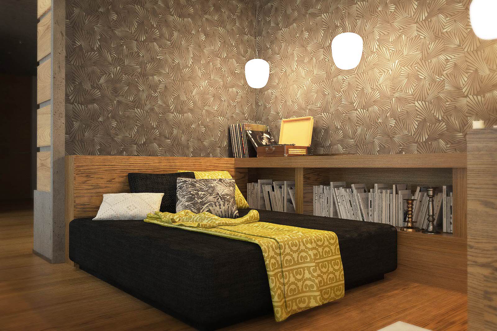 Лофт с камином.