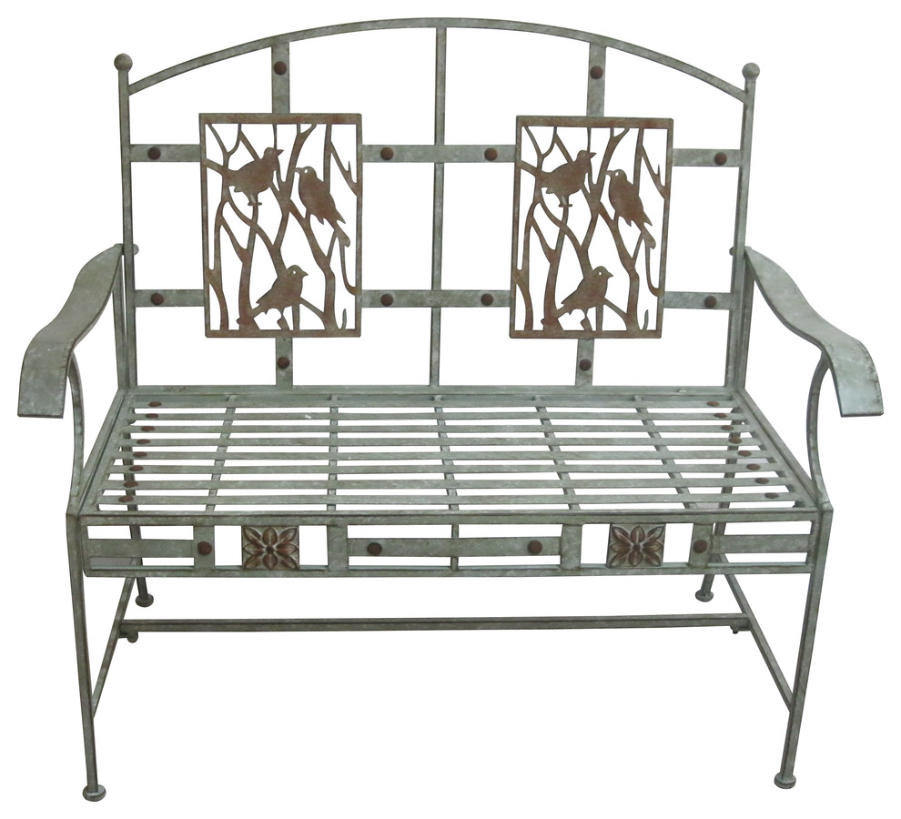 Birds on Branches Garden Bench Farmhouse Outdoor Benches by