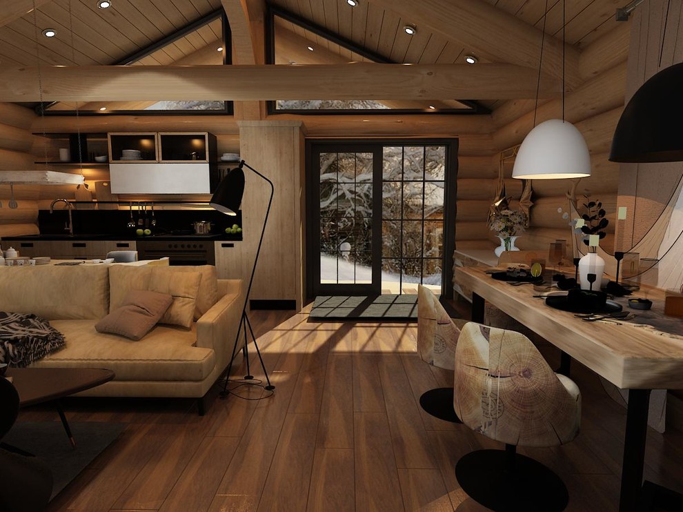 Проект, интерьер бани из бревна