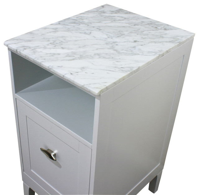 16 in. White carrara marble top - Transitional - Bathroom ...