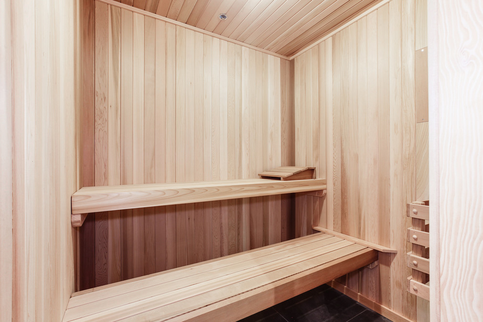 This is an example of a contemporary bathroom in Other with with a sauna.