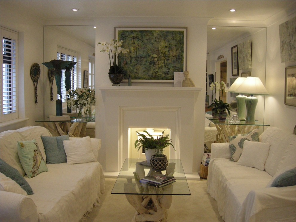 This is an example of a beach style living room in Devon.