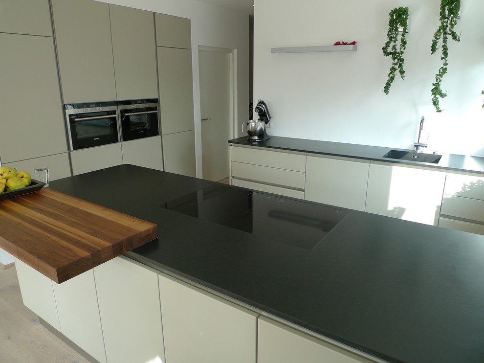 Mid-sized minimalist home design photo