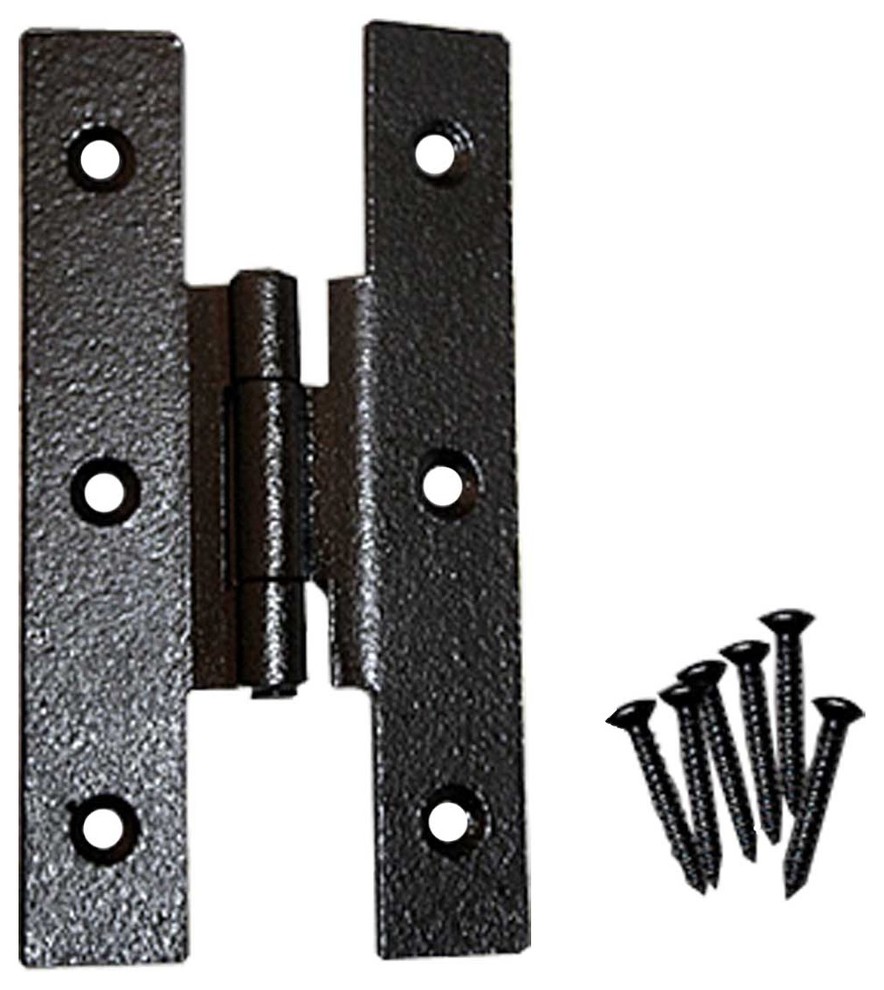 Hinges Black Wrought Iron H Hinge 3 1/2"Hx3/8 Offset Modern