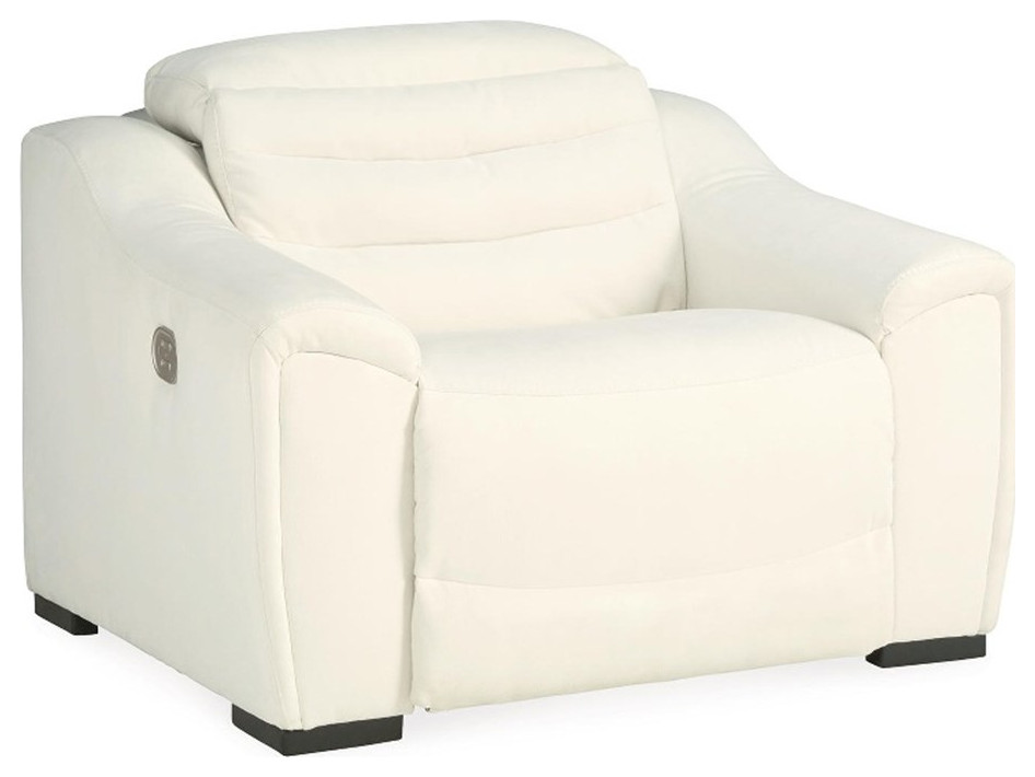 Ashley Furniture Next-Gen Gaucho Faux Leather Power Recliner in White
