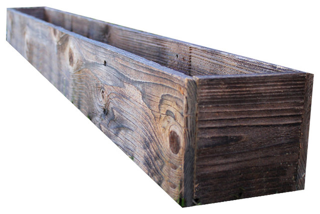 34" Rustic Planters Box, Tall Version, Aged Rustic, 6"