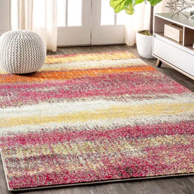 Contemporary POP Modern Abstract Vintage Area Rug, 8 X 10 ...