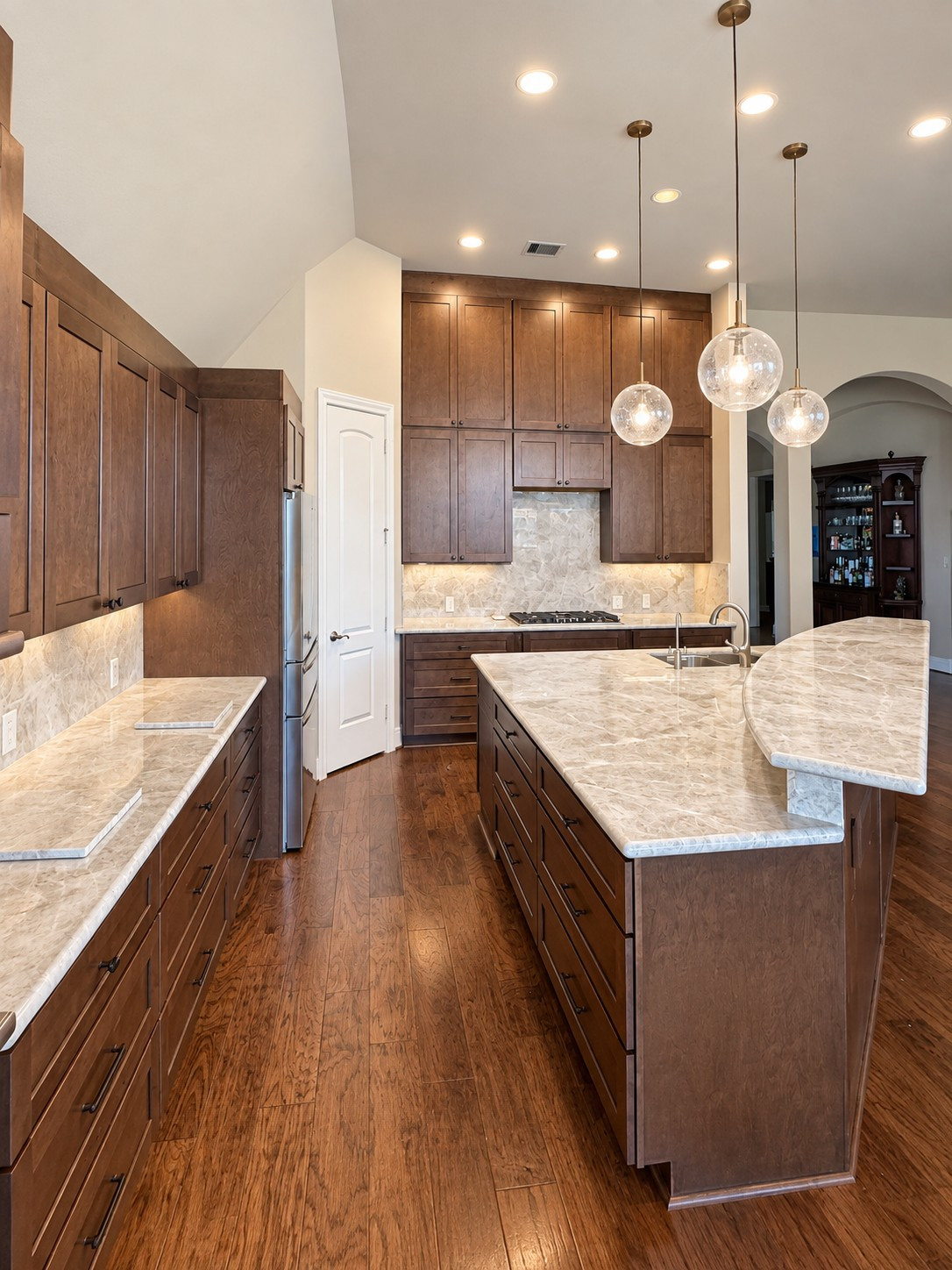 Contemporary Kitchen Remodel with Oversized Island in Cypress, TX