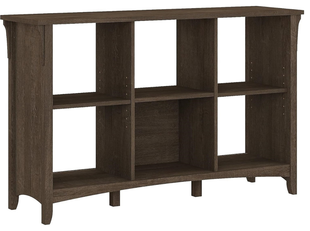 Elegant 6Cube Organizer Bookcase with Tapered Legs and Cubby Shelves