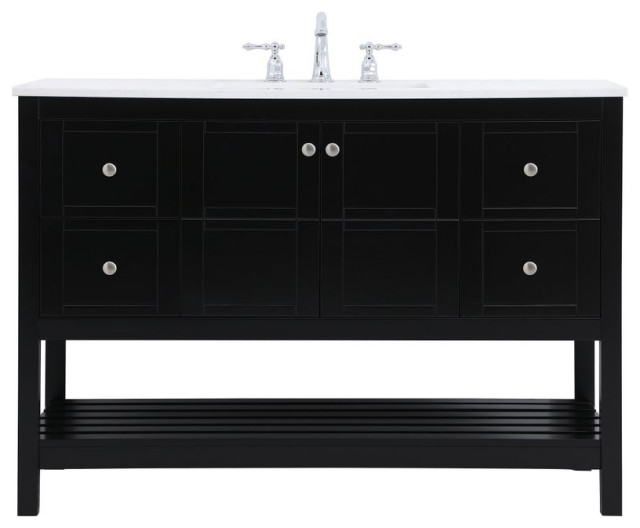 Elegant VF16448BK 48"Single Bathroom Vanity, Black