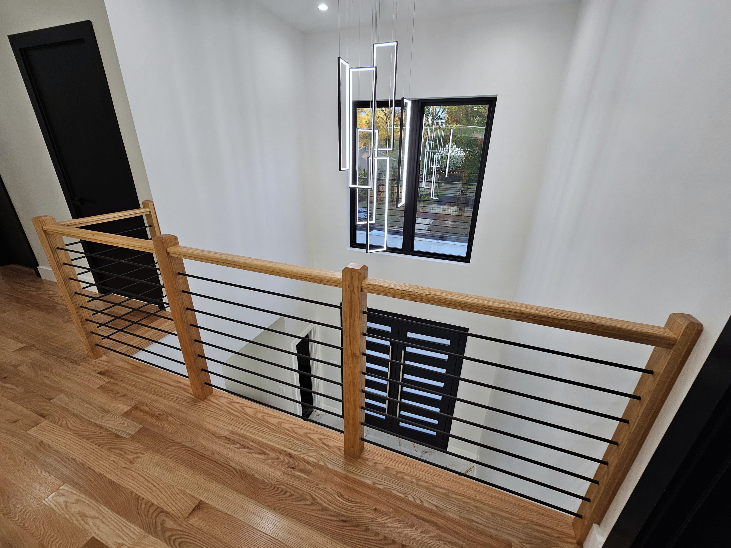 143_Modern Floating Red Oak and Metal Staircase, Sterling, VA