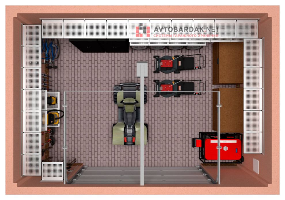 Проект №40: гараж для машины и квадроцикла+ шины, спортивный и садовый инвентарь