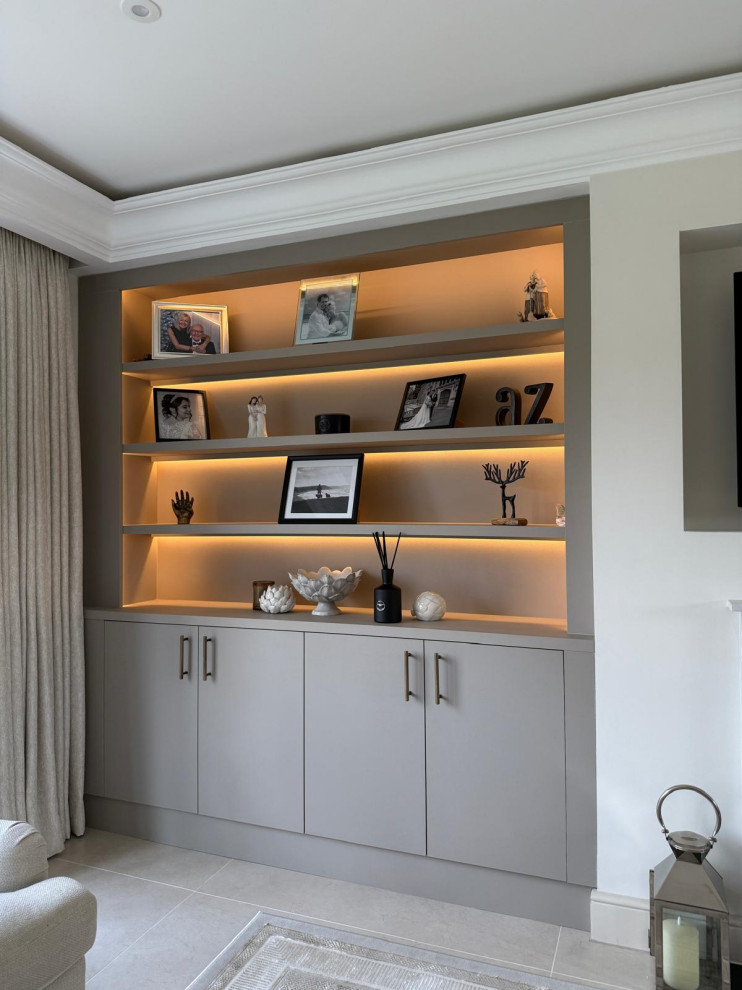 alcove storage and shelves