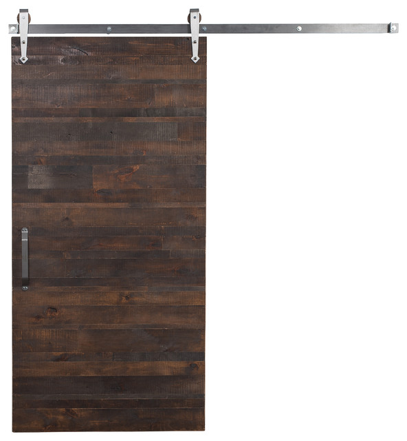 42 X96 Reclaimed Wood Barn Door With Arrow Sliding Hardware And Falcon Pull
