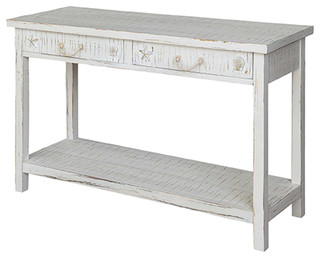 Seaside White Console Table - Beach Style - Console Tables - by Zeckos