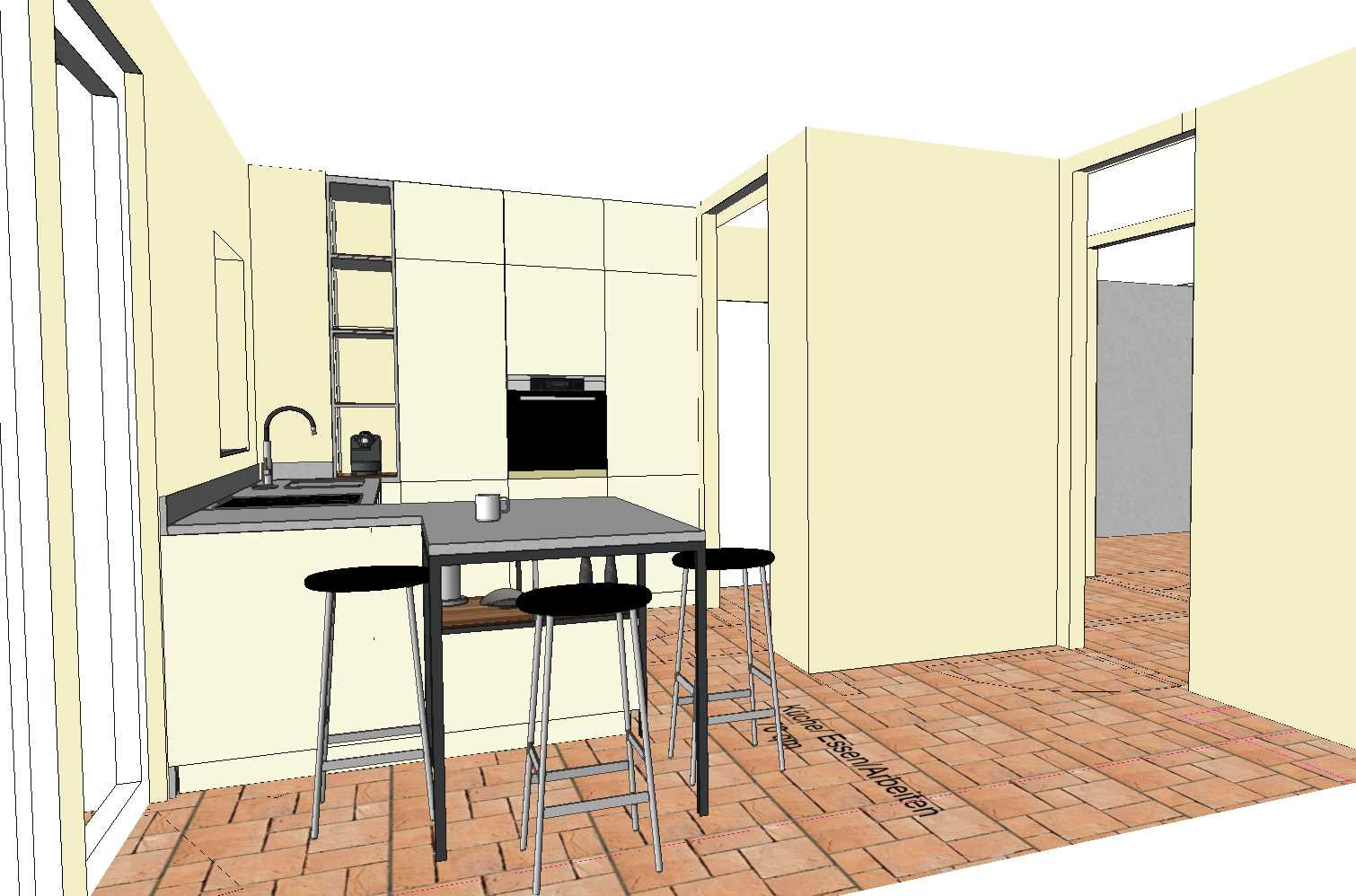 Planung: erweiterte Küche