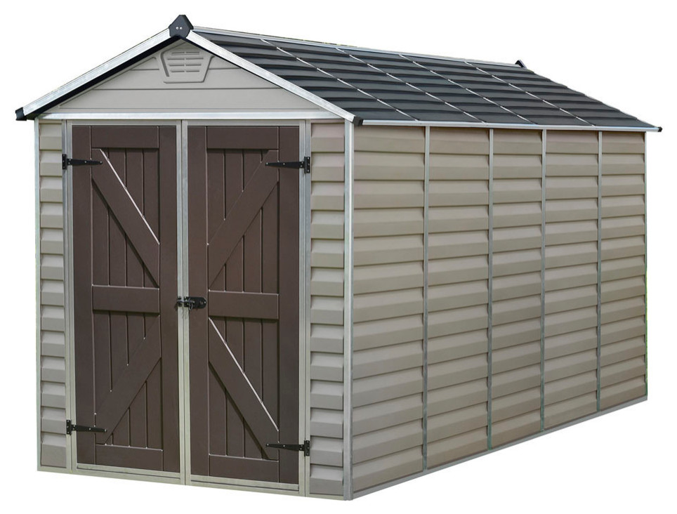 Palram Canopia SkyLight 6' x 12' Storage Shed Tan Contemporary
