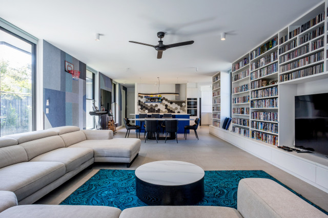 Blue Mosaic contemporary-living-room
