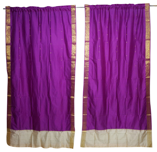 Window Treatment Panels Purple Silk Curtains Drapes Wedding Panel