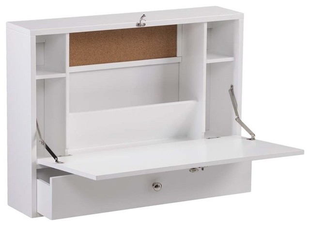 Scranton Co Wall Mount Folding Floating Desk In White