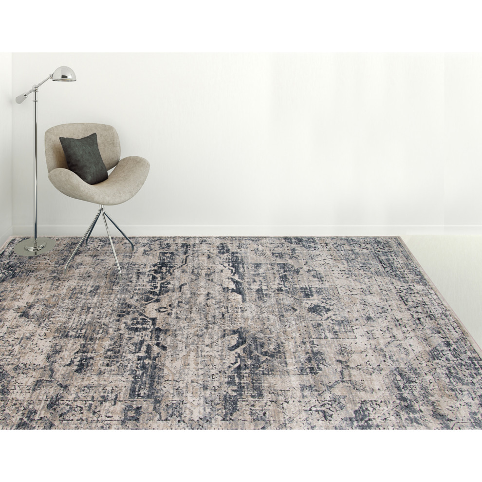 Blemissa Sutton Gray Chenille Blend Area Rug Mediterranean Area Rugs by Amer Rugs Inc. Houzz