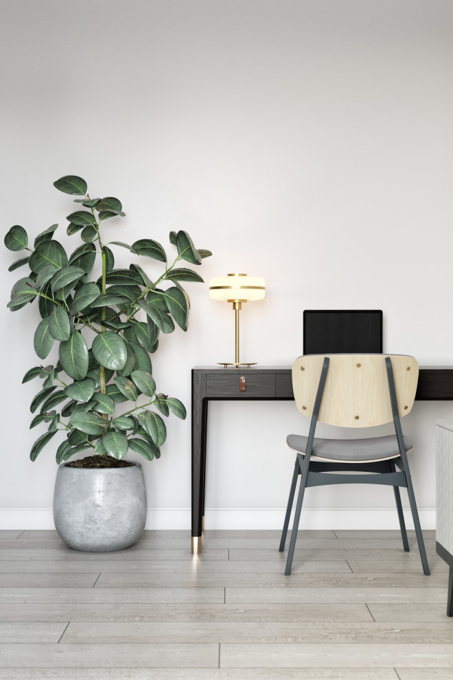 Дизайн квартиры в современном стиле. Цветные акценты и библиотека в 90 м. кв.