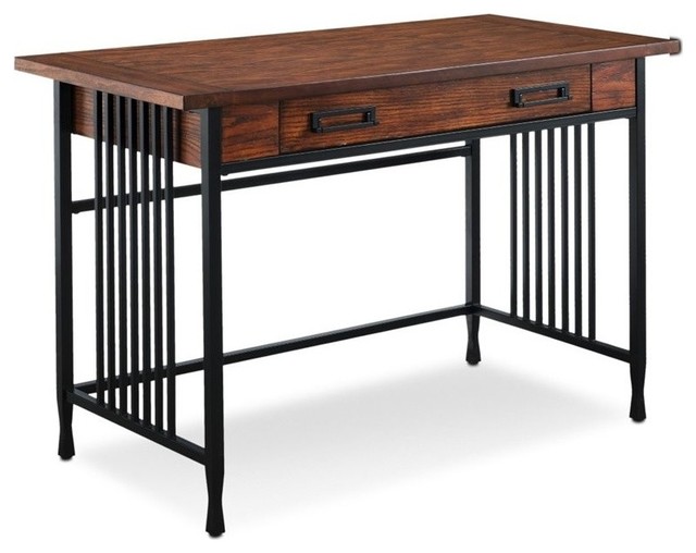 Leick Ironcraft Computer Desk in Mission Oak