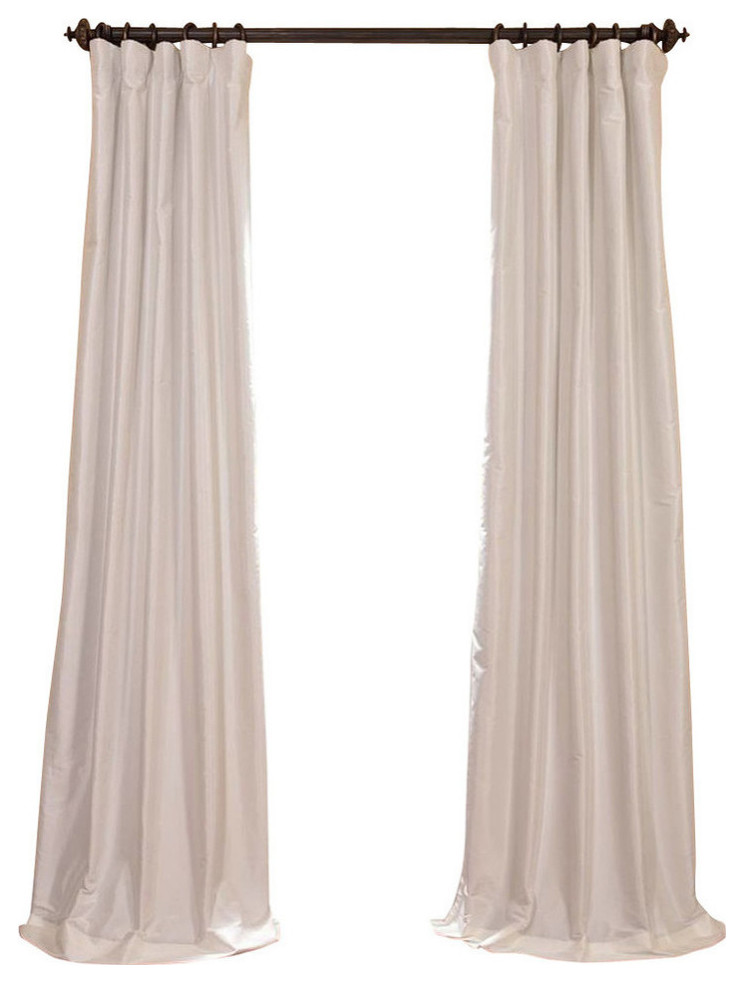 Eggshell Blackout FauxSilk Taffeta Curtain Single Panel, 50"X108