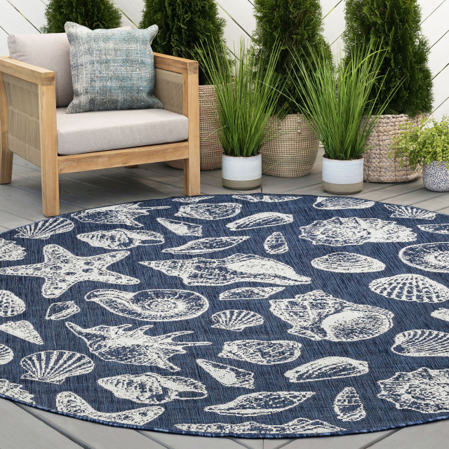 Sanibel Novelty Coastal Area Rug Beach Style Outdoor Rugs by