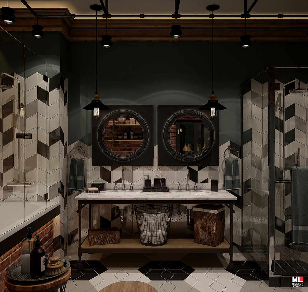 Интерьер трехэтажного дома. Цокольный этаж.