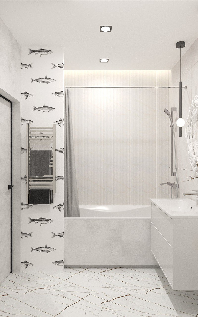 Ванная в квартире художника