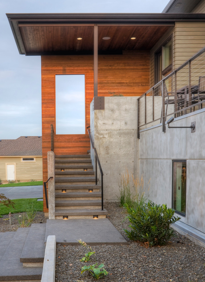 Photo of a contemporary concrete exterior in Seattle.