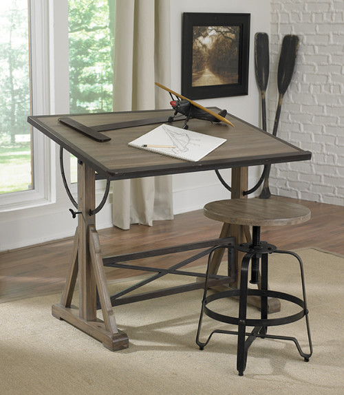 French Industrial Architect Drafting Table - Walnut