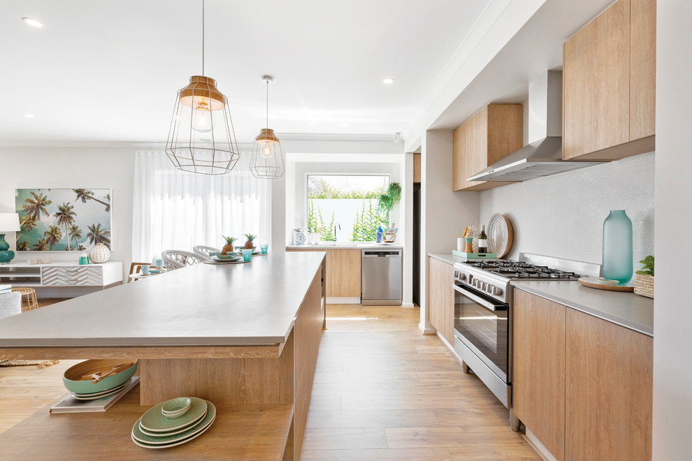 Design ideas for a beach style kitchen in Melbourne.