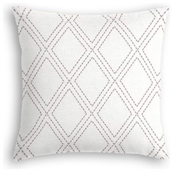 Gray Stitched Diamond Trellis Custom Throw Pillow