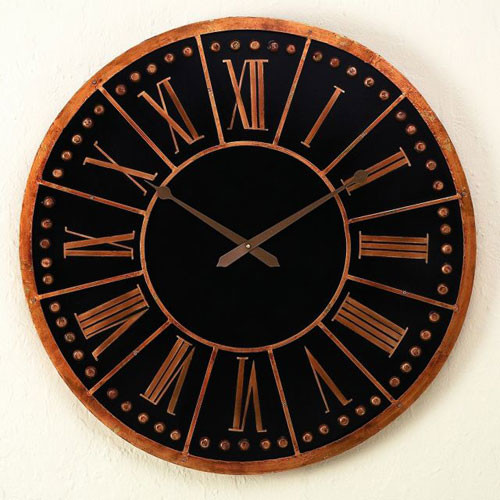 Antique Black Iron Accent Wall Clock