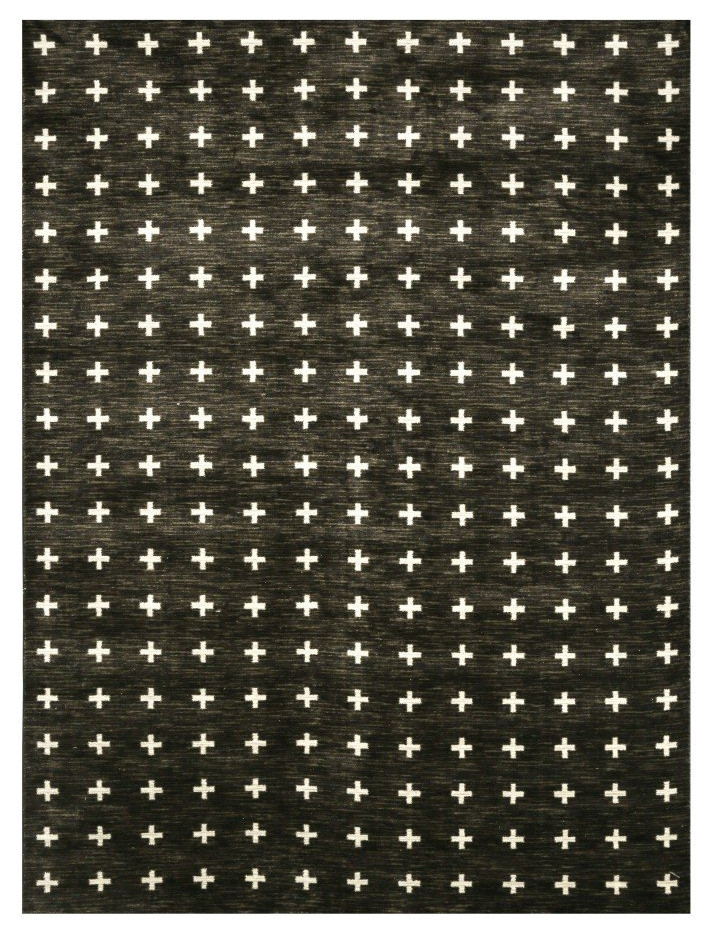 Hex Contemporary Small Area Rug In Black Scandinavian Area Rugs