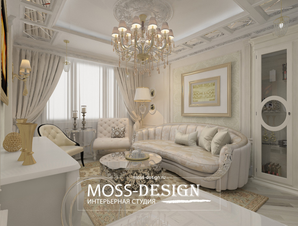 Дизайн двухкомнатной квартиры в современной классике