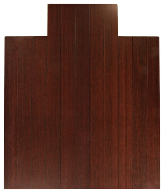 Ronson Bamboo Deluxe Roll-Up Chair Mat, Dark Cherry, With Lip, 44"x52"